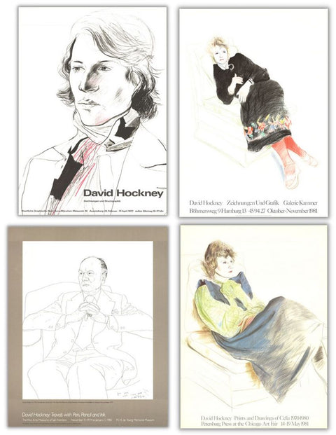 Bundle- 4 Assorted David Hockney Original Posters