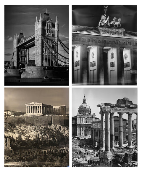 Bundle- 4 Assorted Cityscapes Oversized Posters