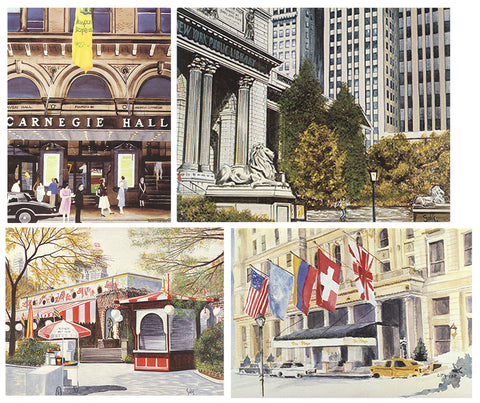 Bundle- 3 Assorted Various Artists New York Vintage Landmark Posters