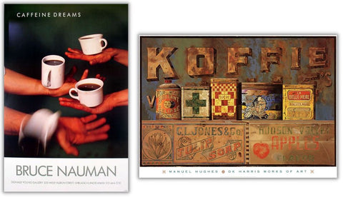 Bundle- 2 Assorted Various Artists Coffee Posters