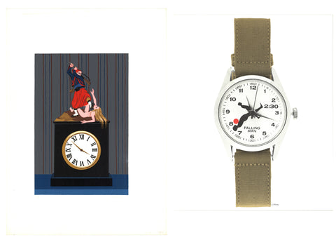 Bundle- 2 Assorted Various Artists Clocks and Watches Lithographs