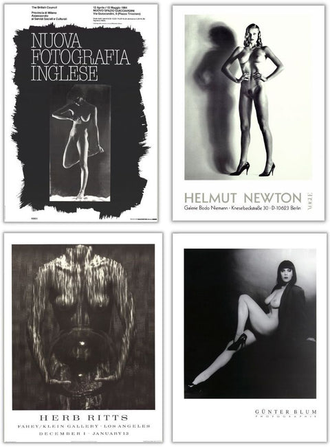 Bundle- 4 Assorted Various Artists Nudes B&W Posters