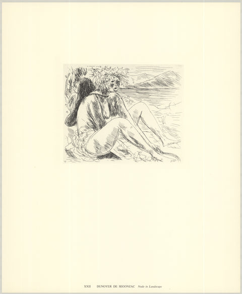DUNOYER DE SEGONZAC Nude in Landscape, 1974