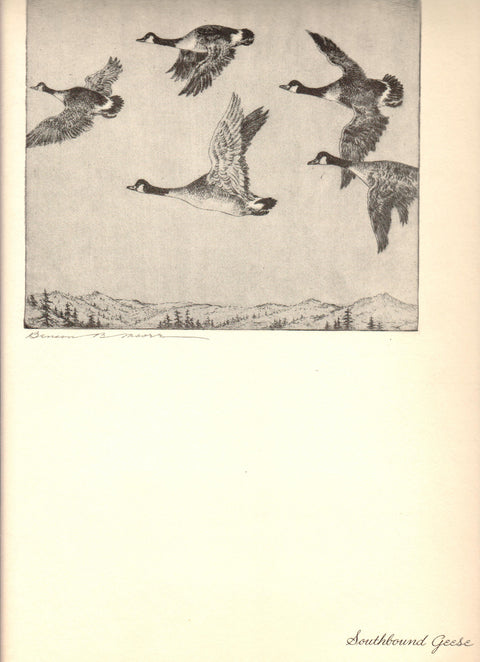 BENSON B MOORE Southbound Geese, 1936