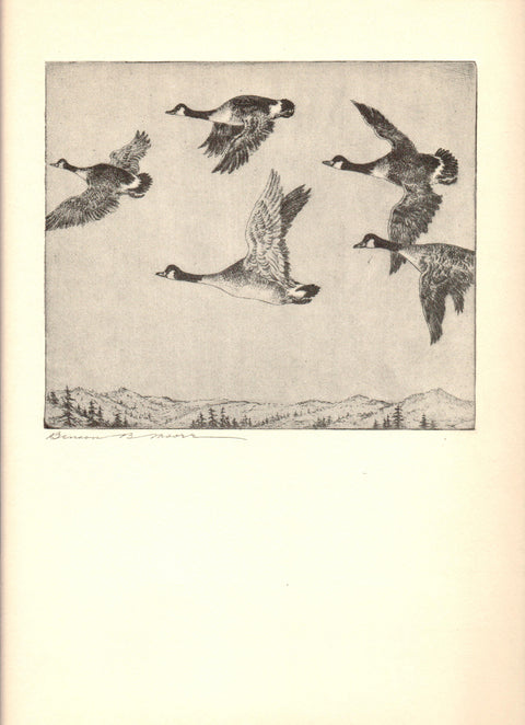 BENSON B MOORE Southbound Geese, 1936