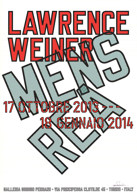 LAWRENCE WEINER Mens Rea, 2013 - Signed