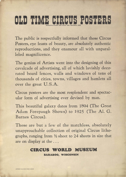 ARTIST UNKNOWN Circus World Museum, 1960