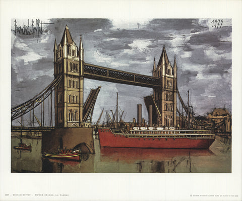 BERNARD BUFFET London Bridge, Thames River