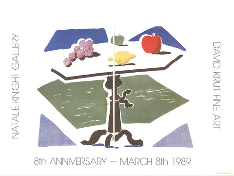 DAVID HOCKNEY Apple, Grapes, Lemon on a Table, 1989