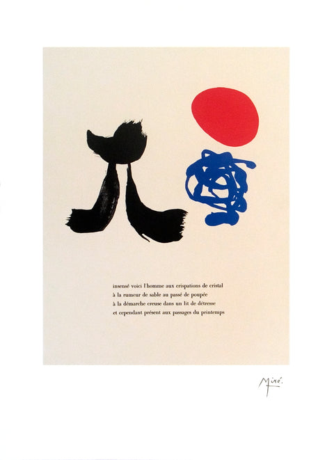 JOAN MIRO Illustrated Poems-"Parler Seul" VIII, 2004