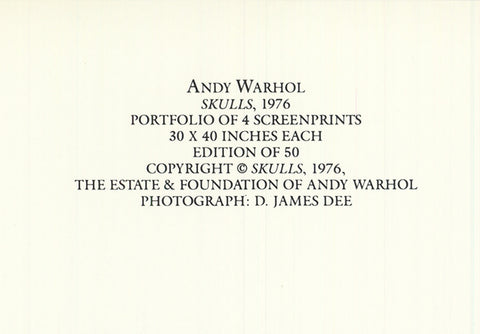 Andy Warhol Skulls Postcard