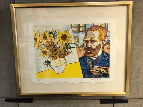 RED GROOMS van Gogh with Sunflowers, 1988 - Signed