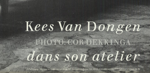 KEES VAN DONGEN Dans Son Atelier, 1989