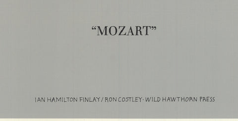 IAN HAMILTON FINLAY Homage to Mozart, 1970 - Signed