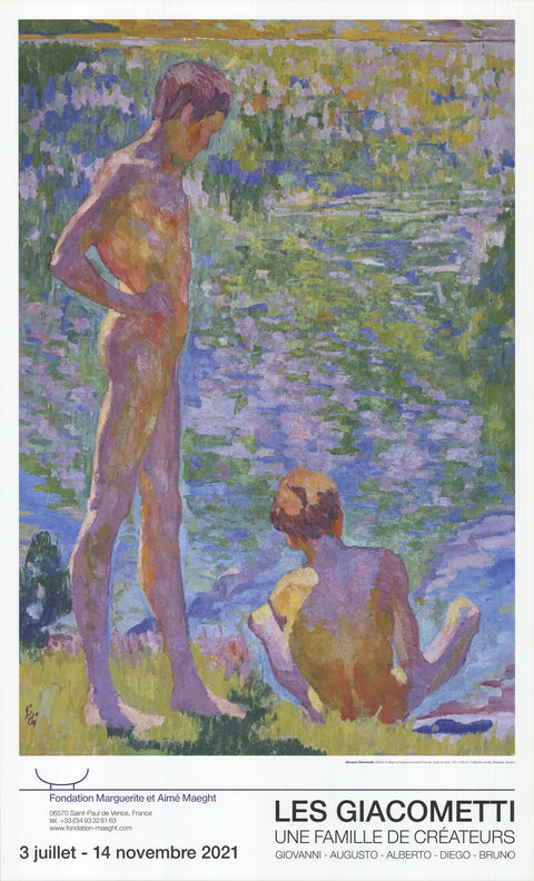 GIOVANNI GIACOMETTI Alberto and Diego Bathing by a Lake, 2021