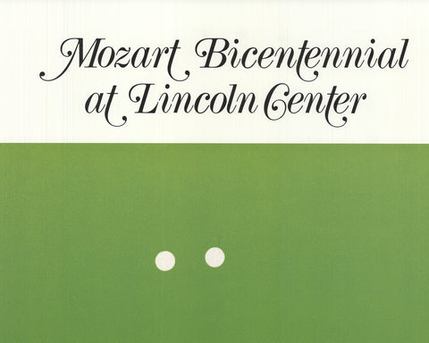 BERNARD CHILDS Mozart Bicentennial at Lincoln Center, 1991