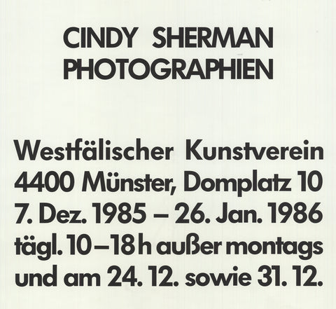 CINDY SHERMAN Cindy Sherman Photographs, 1985