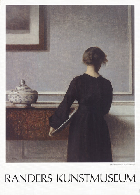 VILHELM HAMMERSHOI Interior with Woman Seen From the Back