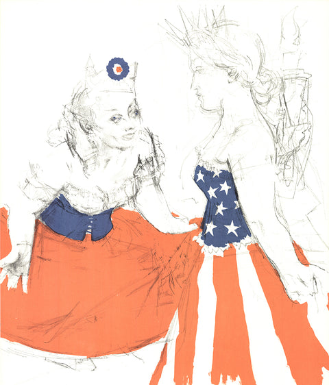 JACK LEVINE Marianne & The Goddess of Liberty, 1967