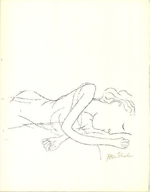 BEN SHAHN Of Light, White Sleeping Women in Childbed from the Rike Portfolio, 1968