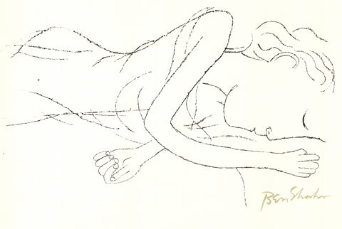 BEN SHAHN Of Light, White Sleeping Women in Childbed from the Rike Portfolio, 1968