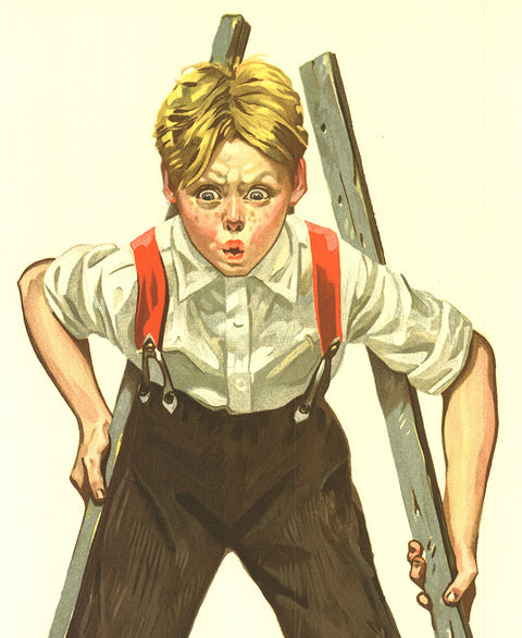NORMAN ROCKWELL Boy on Stilts, 1976 - Signed