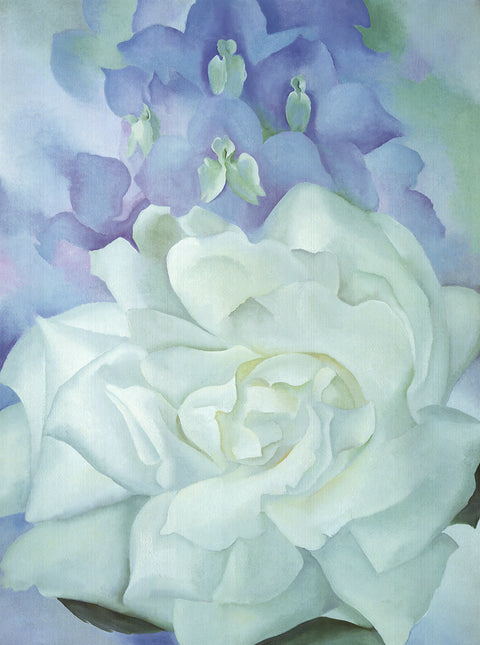 GEORGIA O'KEEFFE White Rose with Larkspur No.2, 2002