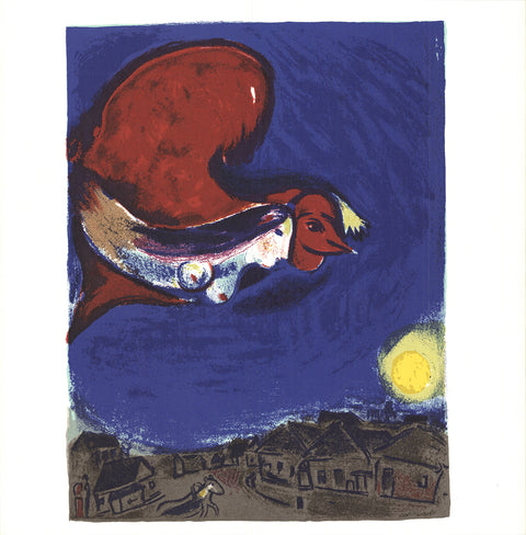 MARC CHAGALL La femme au coq rouge, 1964