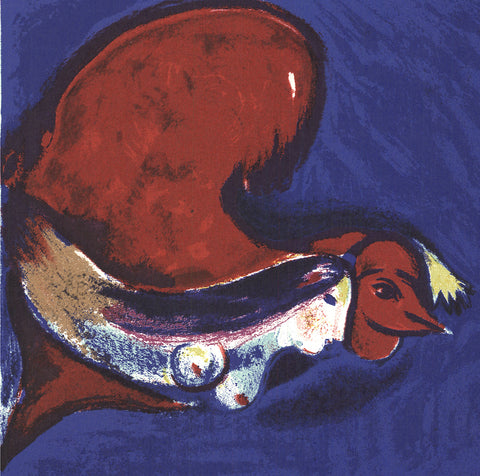 MARC CHAGALL La femme au coq rouge, 1964