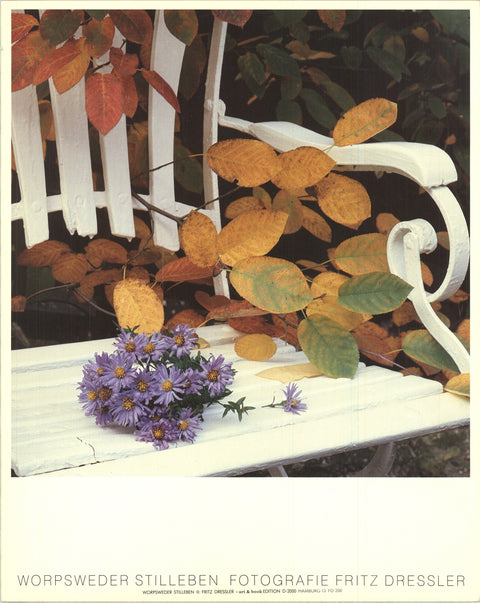 FRITZ DRESSLER Still Life, Worpsweder, Germany 11.75 x 9.5 Poster Photography Multicolor, Orange, White Floral, Gardens